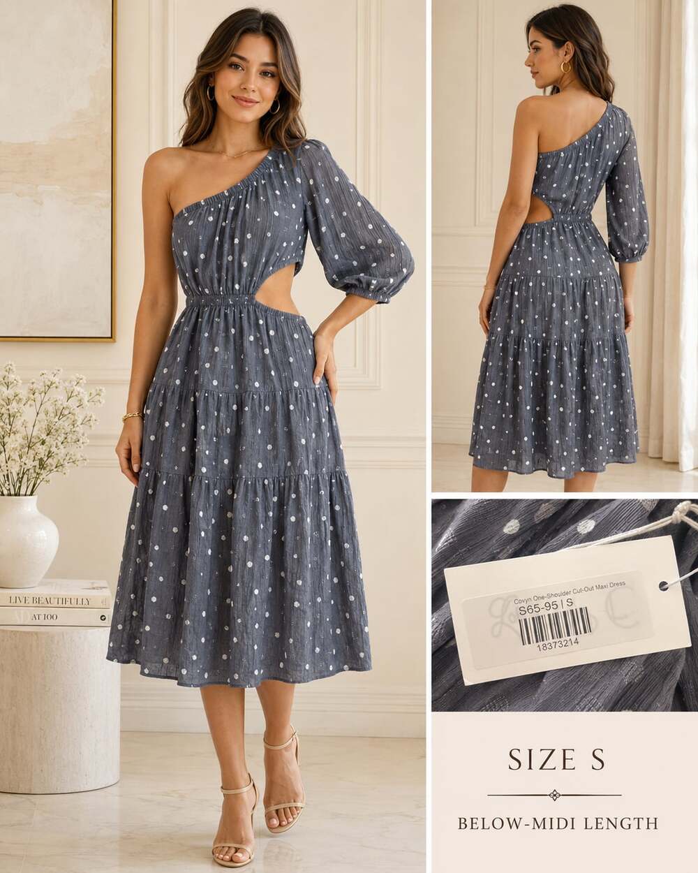 Coryn One-Shoulder Cut-Out Maxi Dress
